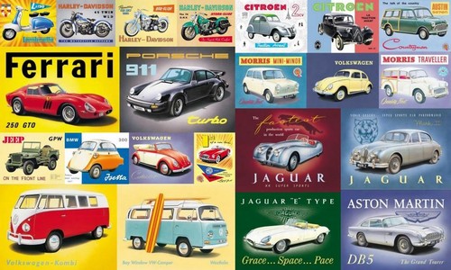 Classic wheels fridge magnets - wheels,