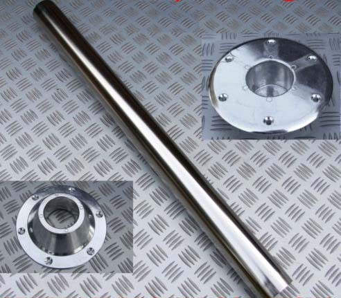 Chrome island table leg base - island,